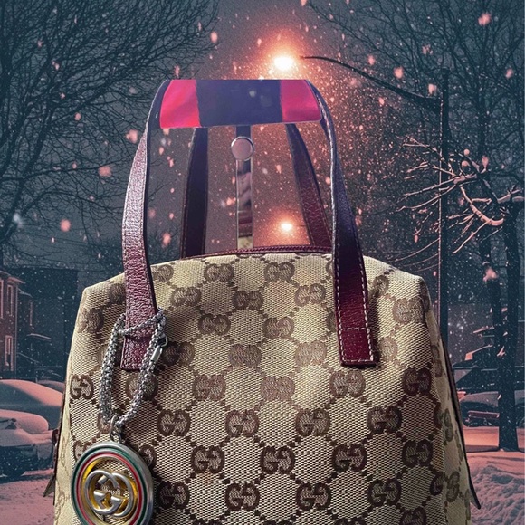 Vintage Gucci, mini Beige and Brown Monogram Bag - Picture 2 of 8